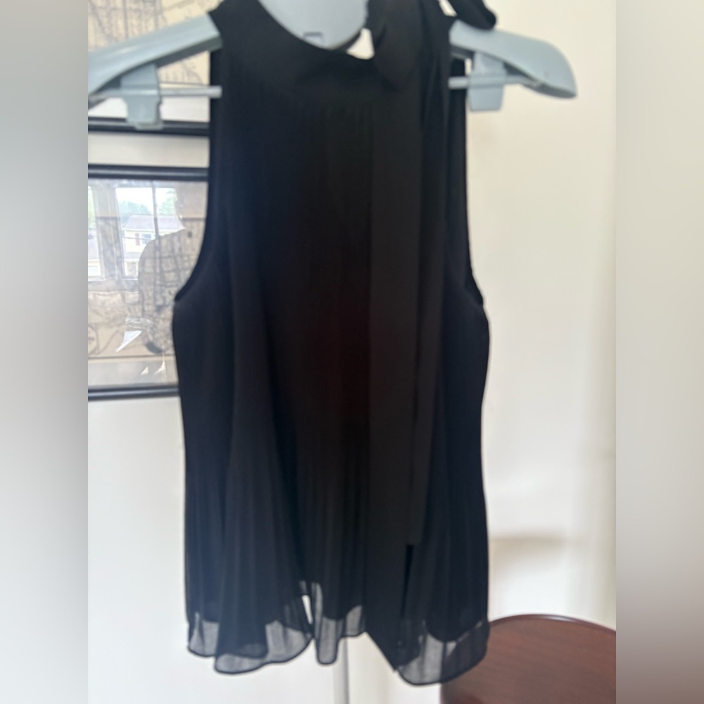 1. State Black Accordion Halter Top, Size Small